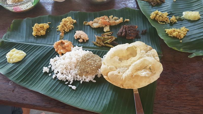 Kerala meals on a banana leaf